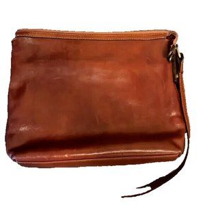 DD FIRENZE Made In Italy Crossbody Handbag Terracotta Smooth Leather NEW